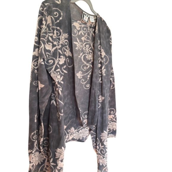 Take Two Clothing Co. Boho Open Front Cardigan Duster Floral Burnout Hippie M - Picture 7 of 9